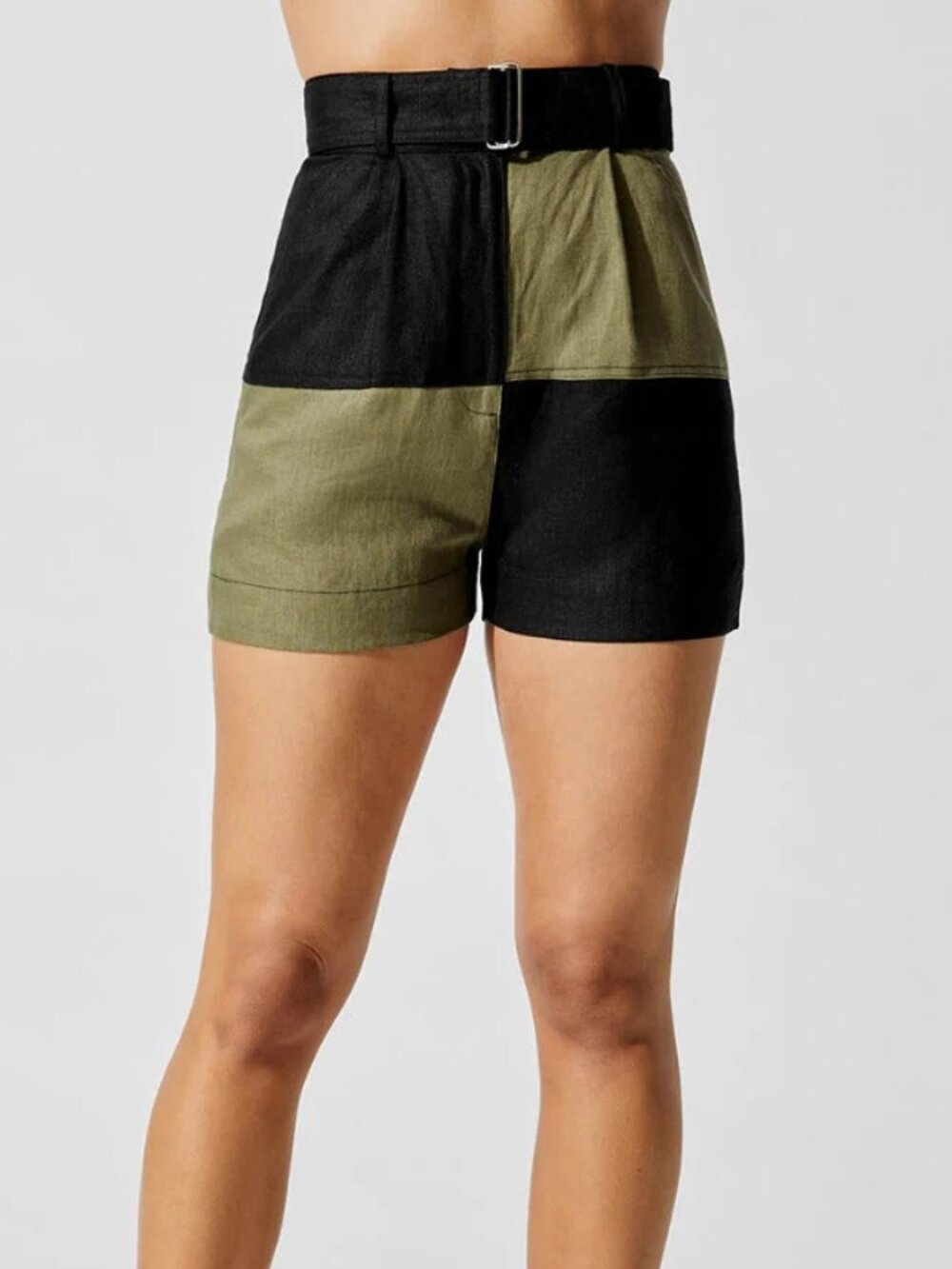 MATTHEW BRUCH | Colorblock Shorts with Belt size M